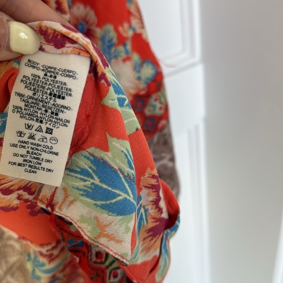 Free People Wildflower Bohemian Kimono Floral Print Front Zip Jacket XSMALL - Picture 11 of 13